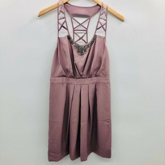 BCBGeneration Sleeveless A Line Dress Iris Purple - Picture 1 of 8